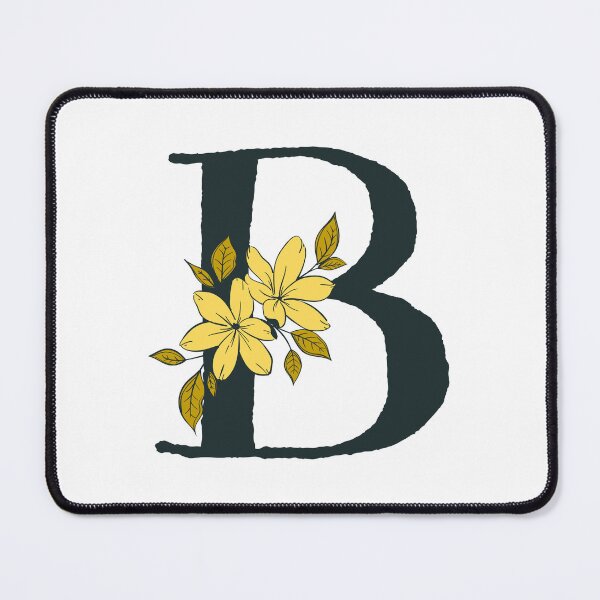 Item preview, Yellow floral B monogram designed and sold by Coffee Lifestyle.