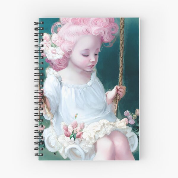 Item preview, Softly Swinging Floral Painted Little Cherub designed and sold by MythicPrompts.