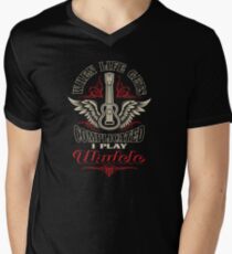 When Life Gets Complicated I Play Ukulele Men's V-Neck T-Shirt