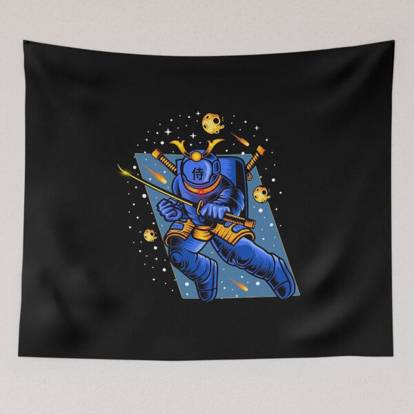Item preview, Astronaut Samurai Warrior fighting in galaxy stars designed and sold by MyMerch4u.