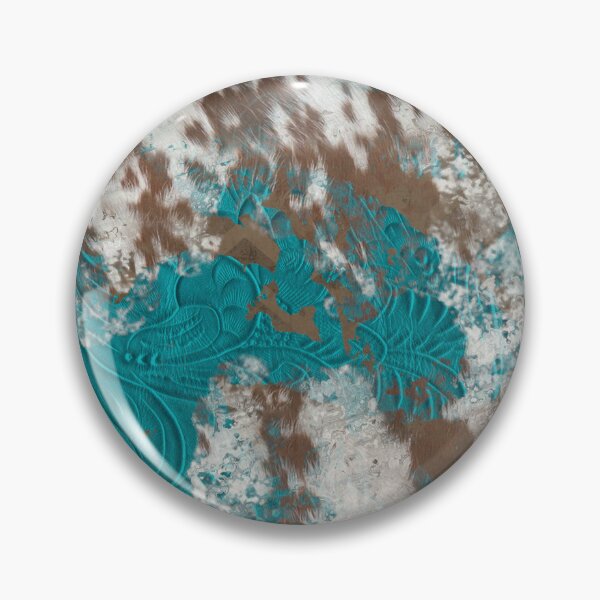 Item preview, Teal Tooled Leather Horsehair or Cowhide Animal Print designed and sold by ElishaKayne.
