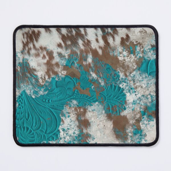 Item preview, Teal Tooled Leather Horsehair or Cowhide Animal Print designed and sold by ElishaKayne.