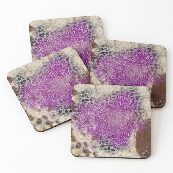 Item preview, Purple Tooled Leather Western Animal Print  designed and sold by ElishaKayne.