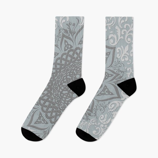 Item preview, Grey Celtic Knot Floral Lotus Mandala designed and sold by kernowerno.