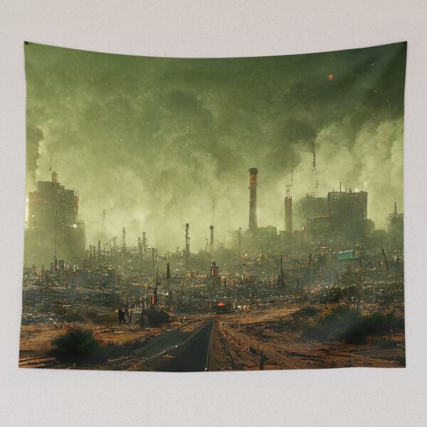 Item preview, Dangerous Toxic Radioactive Fog Coming - Fallout Wasteland Landscape Cityscape | Cinematic Digital Photography Concept Art designed and sold by Nicky-Valentine.