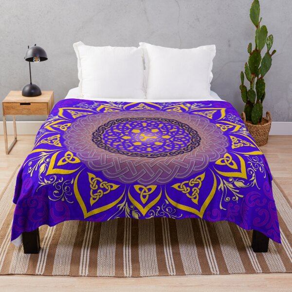 Item preview, Violet Celtic Knot Floral Lotus Mandala designed and sold by kernowerno.