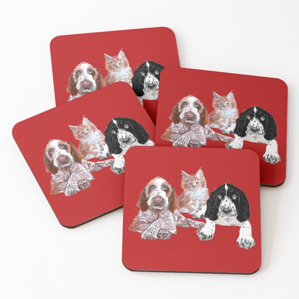 Item preview, Two Spaniels, One Tabby Kitten designed and sold by daveand65.
