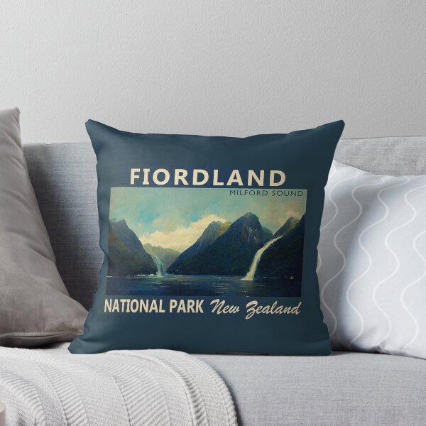 Item preview, Fiordland National Park New Zealand Watercolor Vintage designed and sold by KrisSidDesigns.