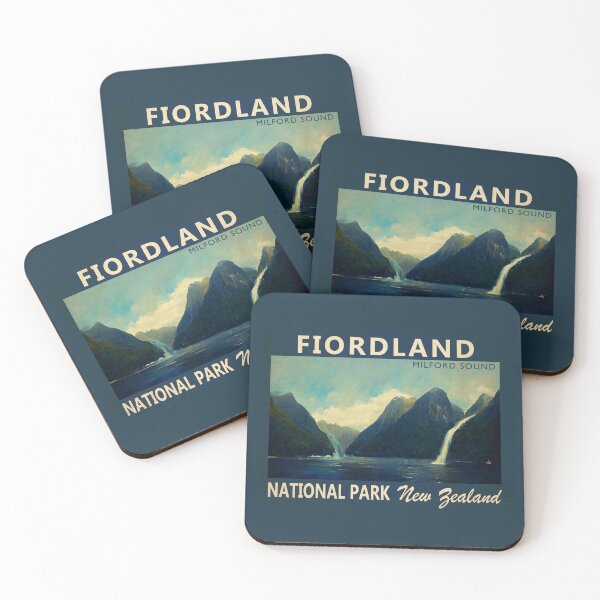 Item preview, Fiordland National Park New Zealand Watercolor Vintage designed and sold by KrisSidDesigns.