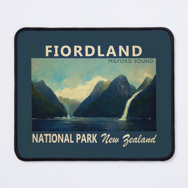 Item preview, Fiordland National Park New Zealand Watercolor Vintage designed and sold by KrisSidDesigns.