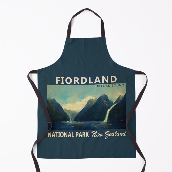 Artikelvorschau, Fiordland Nationalpark Neuseeland Aquarell Vintage entworfen und verkauft von KrisSidDesigns.
