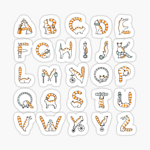 Circus cat alphabet Sticker