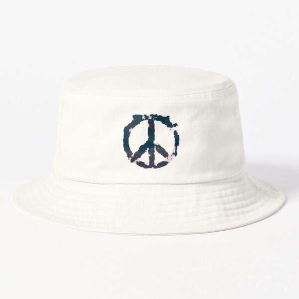 Bucket Hat Black/White Peace Grunge