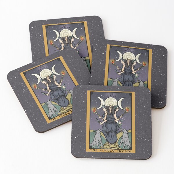 Item preview, Hecate Triple Moon Goddess of Witchcraft and Magick Witch Hekate Wheel Tarot Card designed and sold by TheGhoulishGarb.