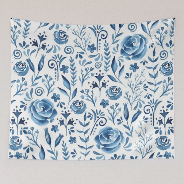 Item preview, Blue flowers pattern designed and sold by thomaspascale.