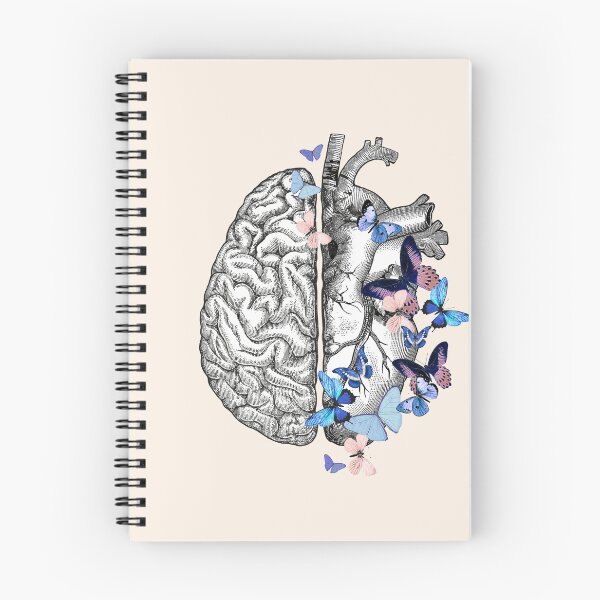 Item preview, Blue butterflies for half brain half heart, head and heart, vintage watercolor designed and sold by Collagedream.