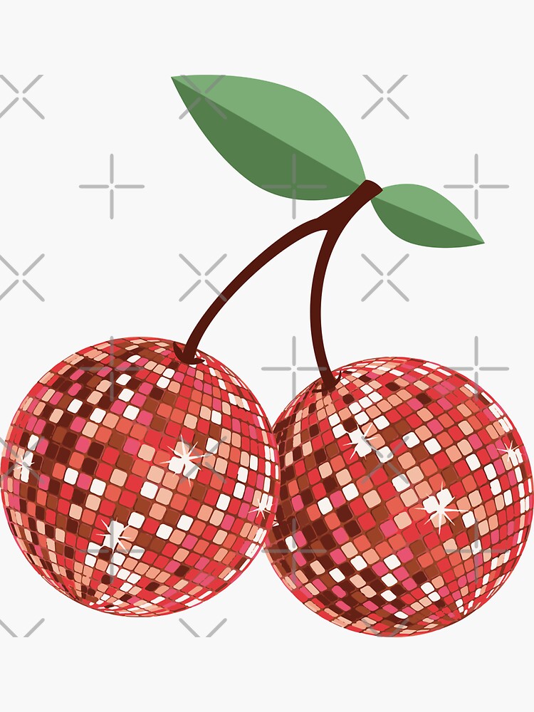 "Disco Ball Cherries" Sticker for Sale by stickerspickers Redbubble
