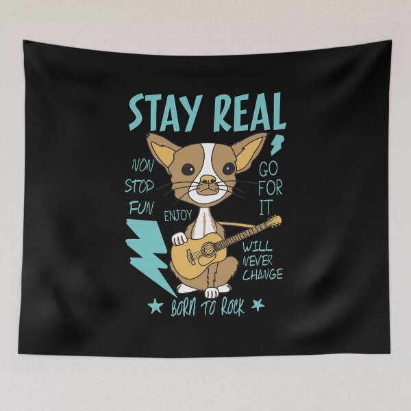 Item preview, Stay Real Dog Funny Musician Design designed and sold by zoripet Store.