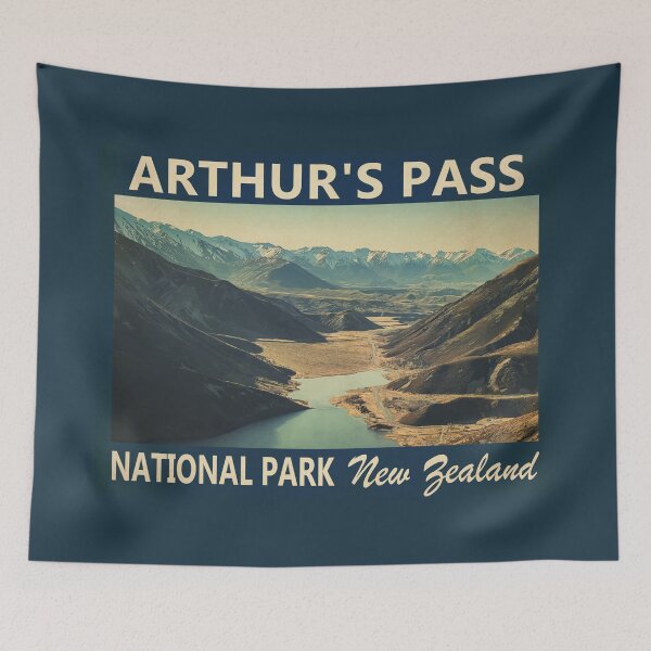 Item preview, Arthur's Pass National Park New Zealand Vintage designed and sold by KrisSidDesigns.