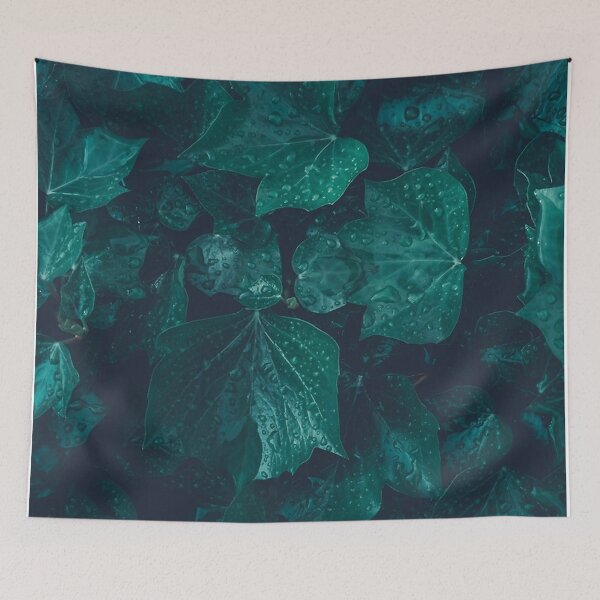 Item preview, Dark emerald green ivy leaves water drops designed and sold by thomaspascale.