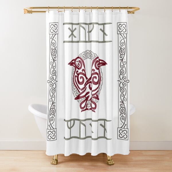 Goth Shower Curtain,Dark Ankh Gothic Occult Egyptian Cross Skull Skeleton Bathroom  Curtains,Waterproof Fabric Bathtub