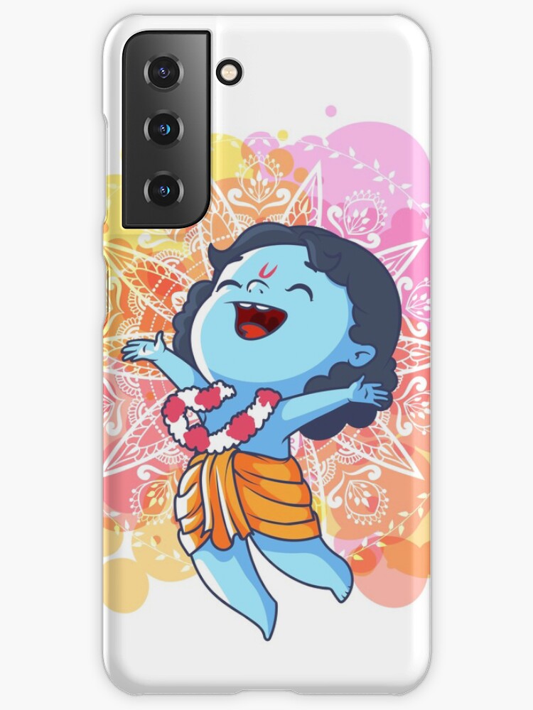 Very happy little Krishna is jumping. Cute cartoon Krishna. Very happy little Krishna is jumping. Cute cartoon Krishna.