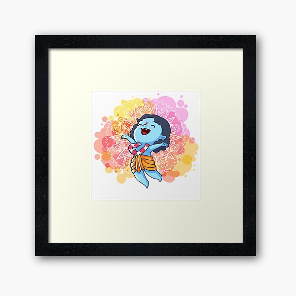 Very happy little Krishna is jumping. Cute cartoon Krishna. Very happy little Krishna is jumping. Cute cartoon Krishna.