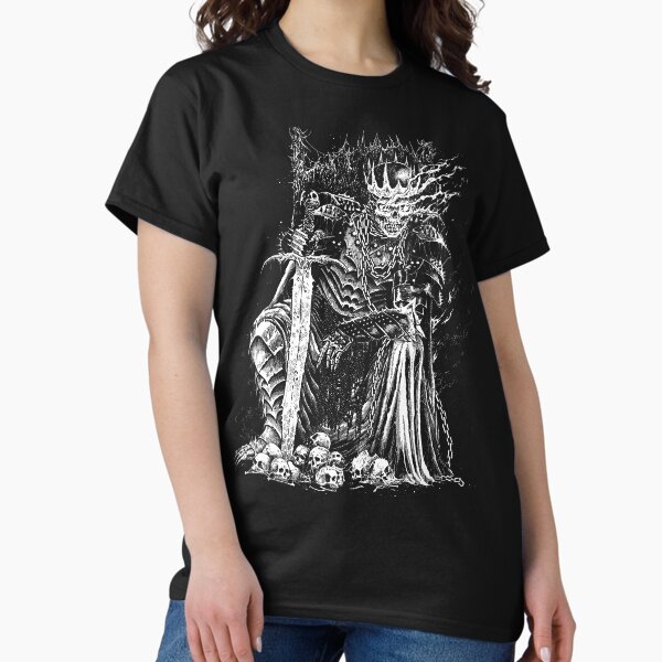 Item preview, Death Skeleton Emperor Throne black & white designed and sold by DRK7DSGN.