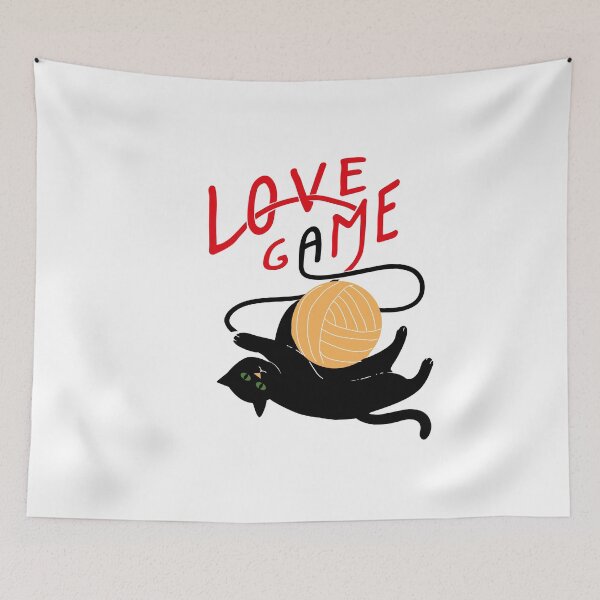 Item preview, Vector illustration of happy cute laying on the back cat character with red ball of wool yarn on white color background. Flat line art style design of spotted animal cat for web, greeting card, banner designed and sold by paolboa.