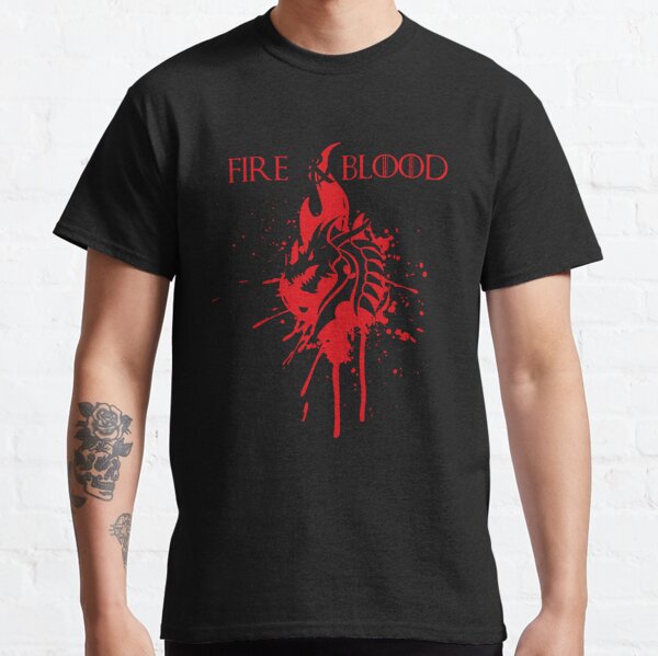 Men's Game of Thrones Targaryen Fire and Blood College Logo T