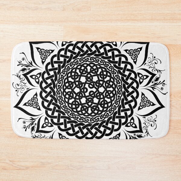 Item preview, Monochrome Black Celtic Knot Lotus Mandala designed and sold by kernowerno.
