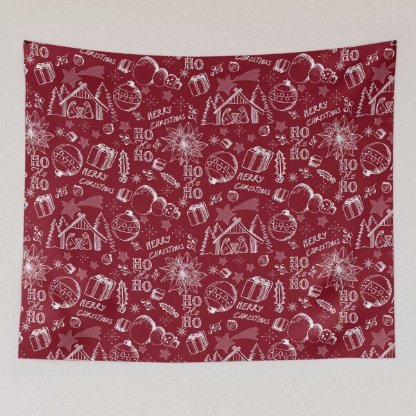 Item preview, Red christmas modern toile de jouy 2024 designed and sold by PerlaDesignArt.