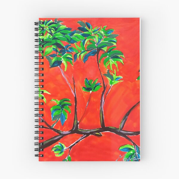 Item preview, Green tree branch on orange sky designed and sold by mariam-h.
