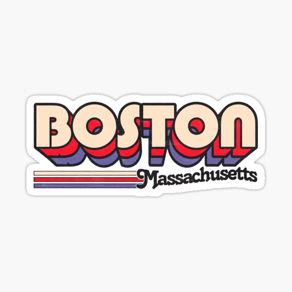 ma City State Travel rv 3x5 inch Vintage Art Boston Massachusetts Sticker