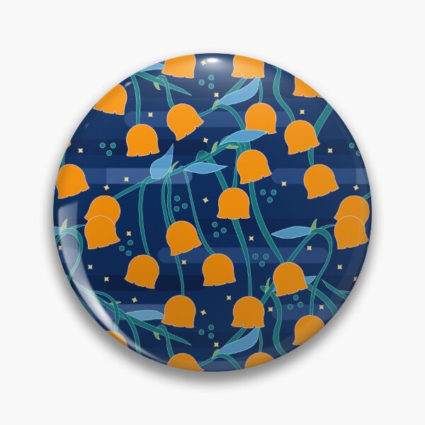 Item preview, Orange Lily of the Valley in Midnight Blue Night Pattern designed and sold by Moyanana.