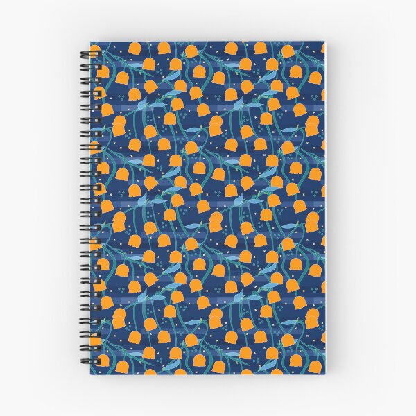 Item preview, Orange Lily of the Valley in Midnight Blue Night Pattern designed and sold by Moyanana.