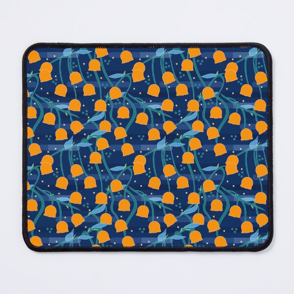 Item preview, Orange Lily of the Valley in Midnight Blue Night Pattern designed and sold by Moyanana.