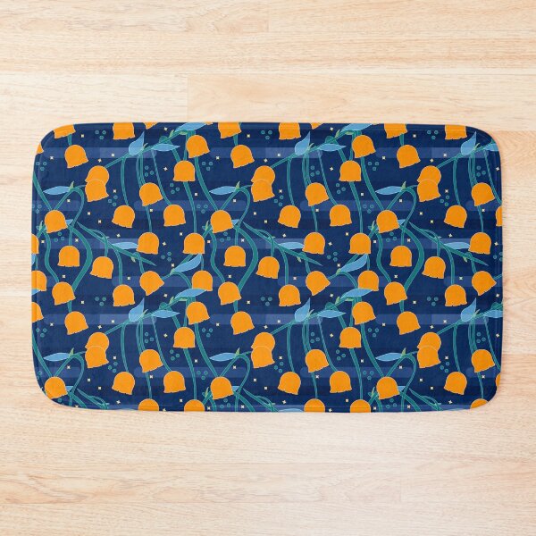 Item preview, Orange Lily of the Valley in Midnight Blue Night Pattern designed and sold by Moyanana.