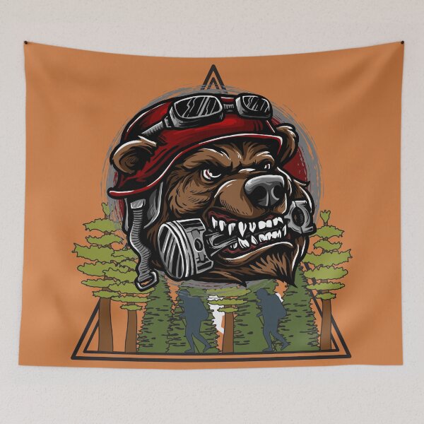 Item preview, Wild Biker Bear in Forest designed and sold by ArtOfStars.
