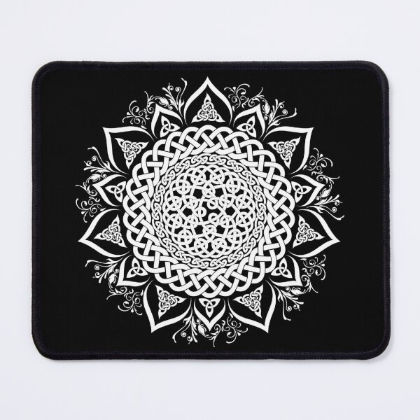 Item preview, Monochrome White Celtic Knot Lotus Mandala designed and sold by kernowerno.