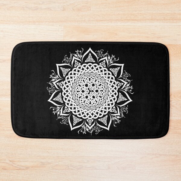 Item preview, Monochrome White Celtic Knot Lotus Mandala designed and sold by kernowerno.