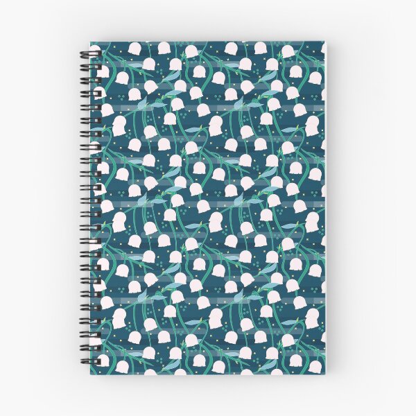 Item preview, White Lily of the Valley in Dark Blue Night Pattern designed and sold by Moyanana.