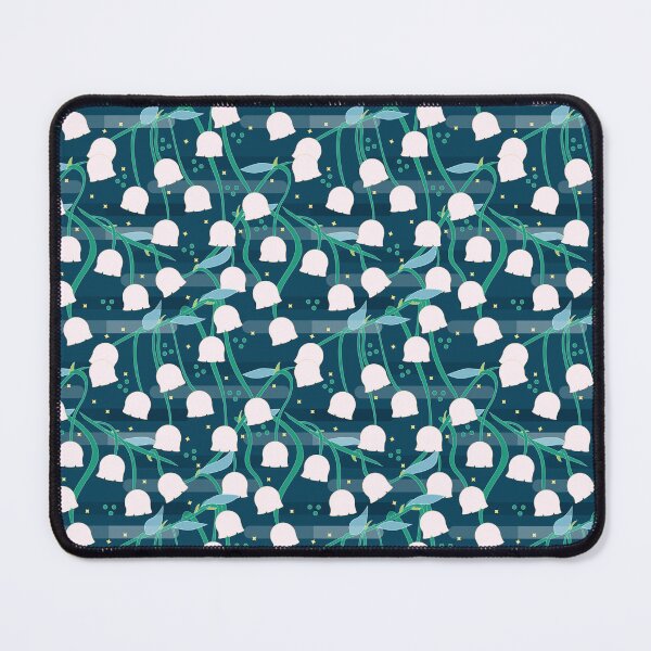 Item preview, White Lily of the Valley in Dark Blue Night Pattern designed and sold by Moyanana.