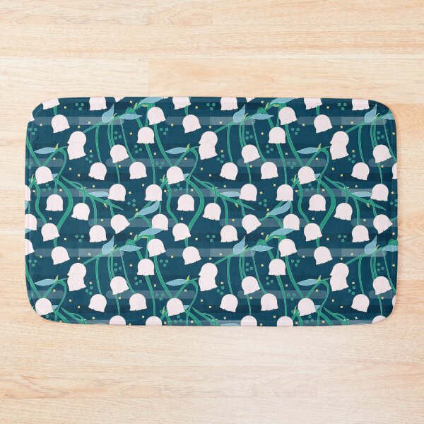 Item preview, White Lily of the Valley in Dark Blue Night Pattern designed and sold by Moyanana.