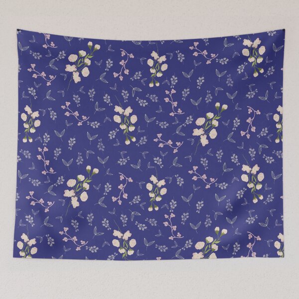 Item preview, SweetPea Pattern - Blue designed and sold by JaselviiStudio.