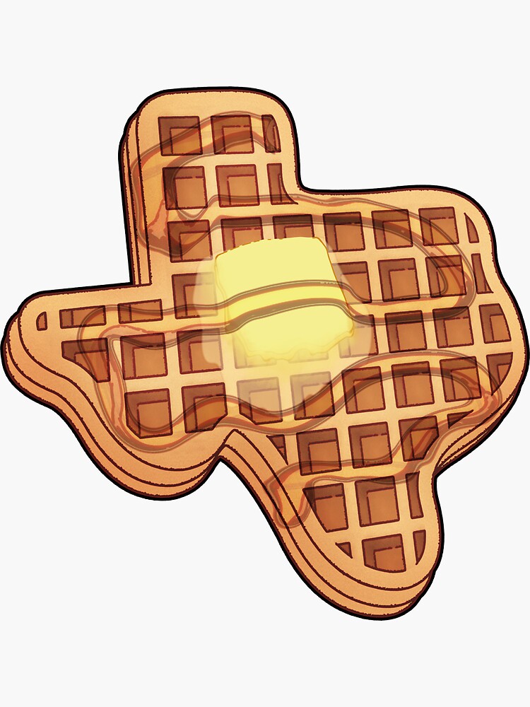 "Texas Shaped Waffle" Sticker for Sale by torchbrenner Redbubble