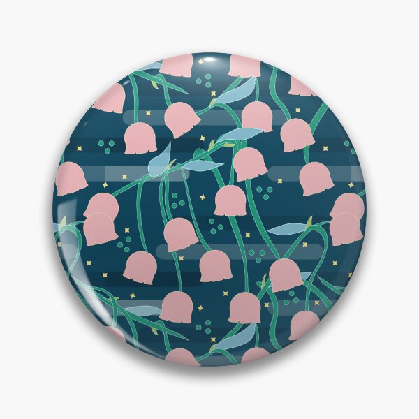 Item preview, Pink Lily of the Valley in Dark Blue Night Pattern designed and sold by Moyanana.