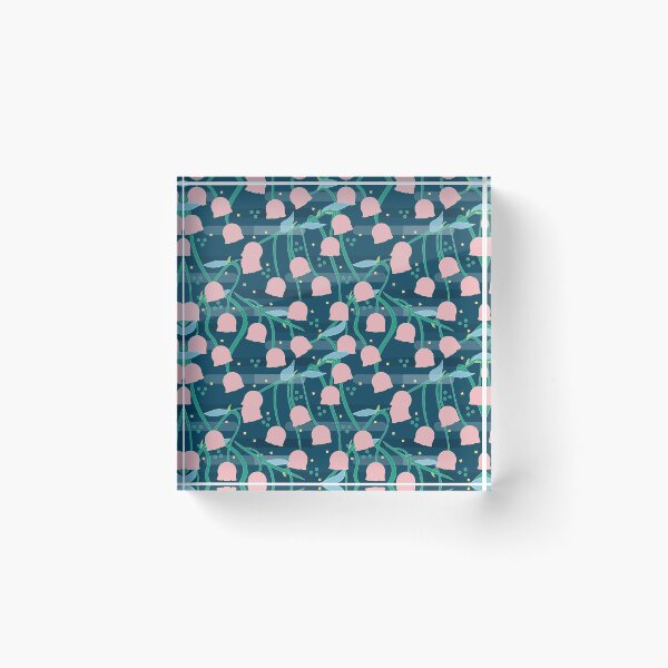 Item preview, Pink Lily of the Valley in Dark Blue Night Pattern designed and sold by Moyanana.