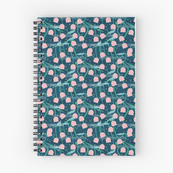 Item preview, Pink Lily of the Valley in Dark Blue Night Pattern designed and sold by Moyanana.