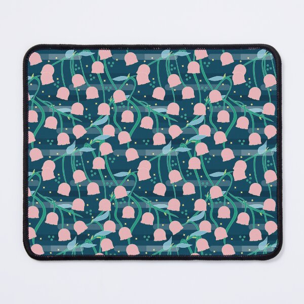 Item preview, Pink Lily of the Valley in Dark Blue Night Pattern designed and sold by Moyanana.